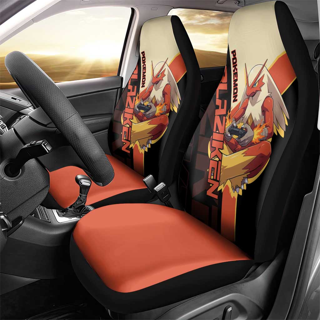 Blaziken Poké Car Seat Cover Retro Anime Vector Style
