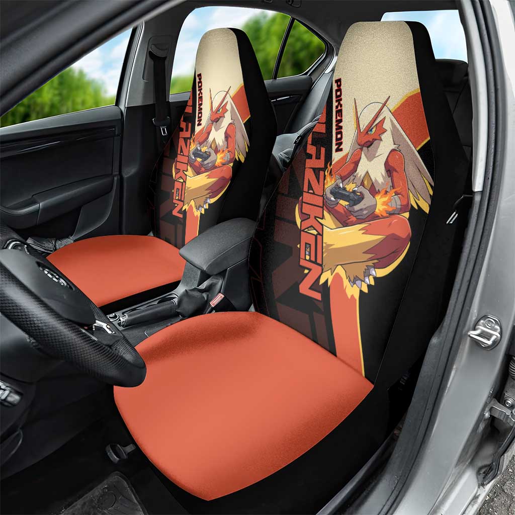 Blaziken Poké Car Seat Cover Retro Anime Vector Style