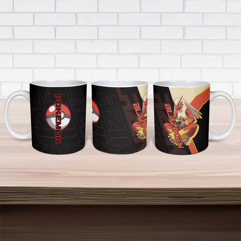 Blaziken Poké Ceramic Mug Retro Anime Vector Style