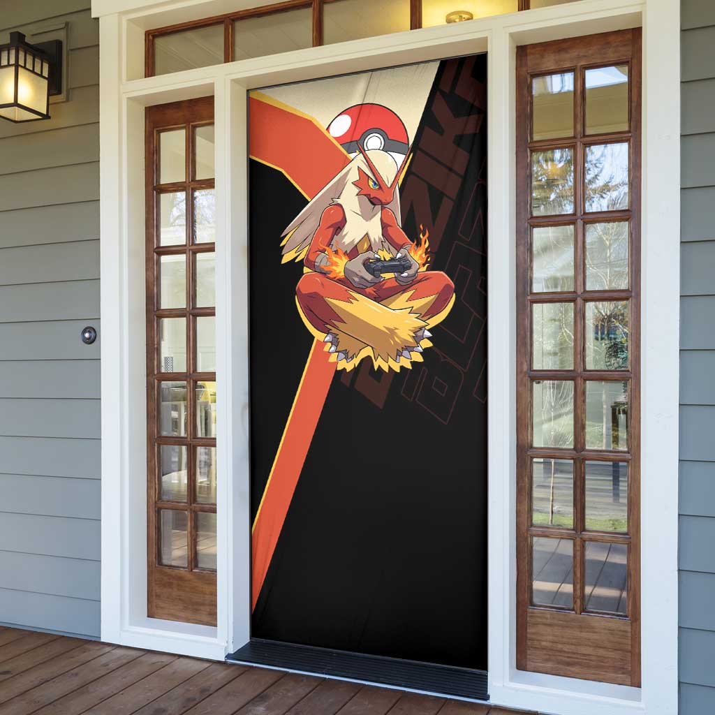 Blaziken Poké Door Cover Retro Anime Vector Style