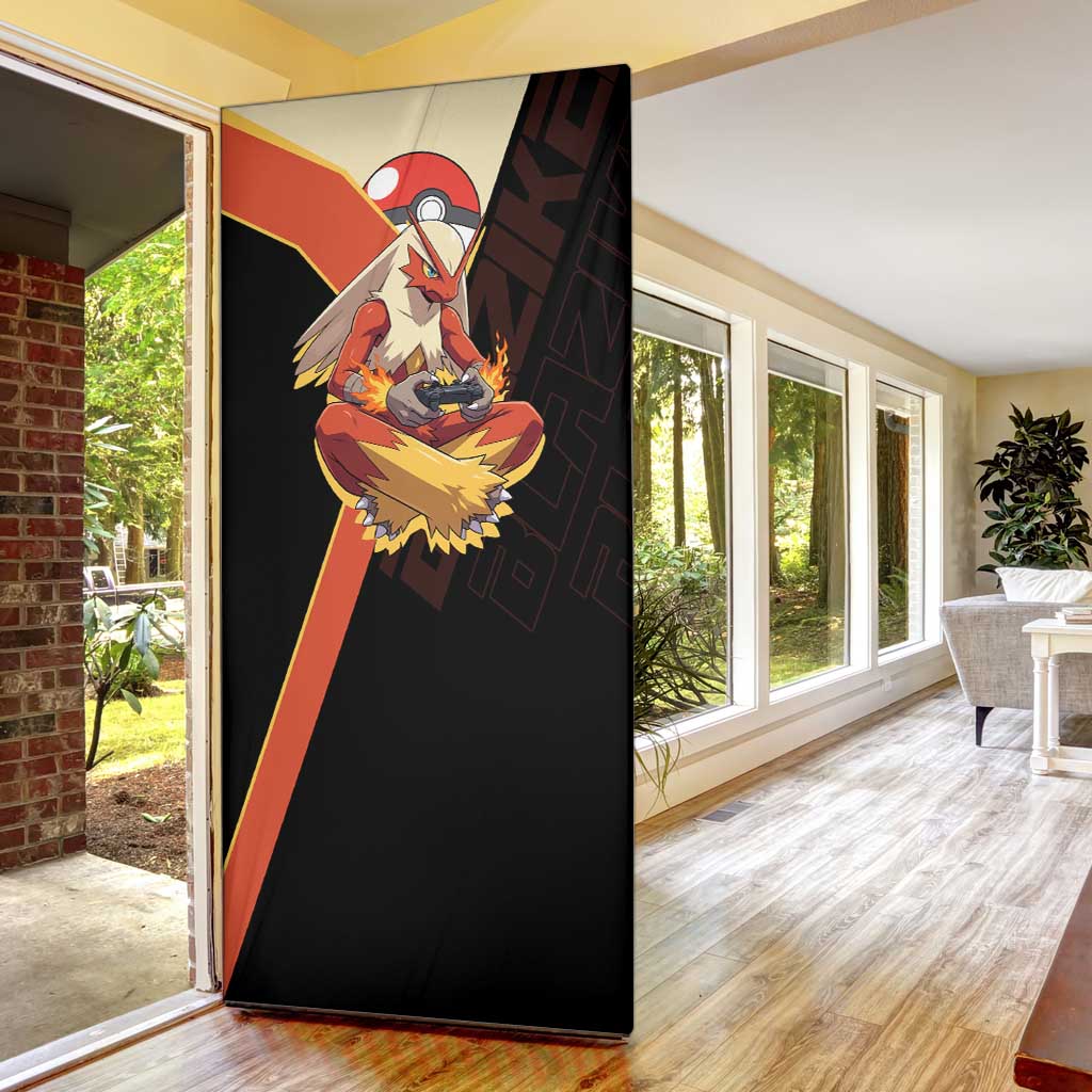 Blaziken Poké Door Cover Retro Anime Vector Style