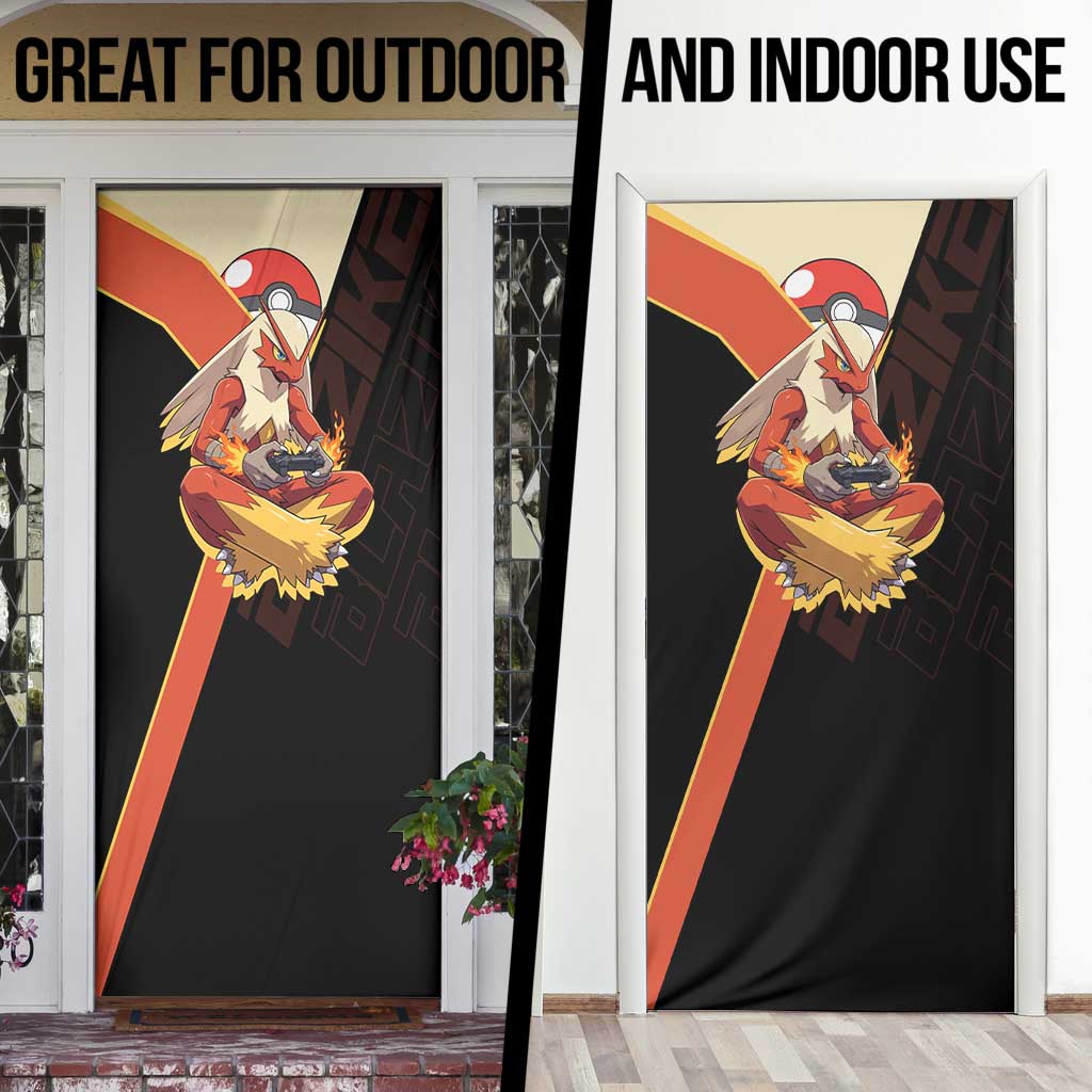 Blaziken Poké Door Cover Retro Anime Vector Style