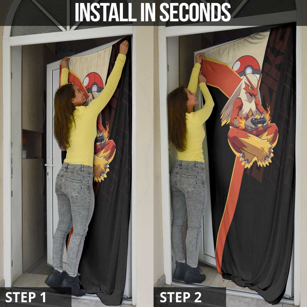 Blaziken Poké Door Cover Retro Anime Vector Style