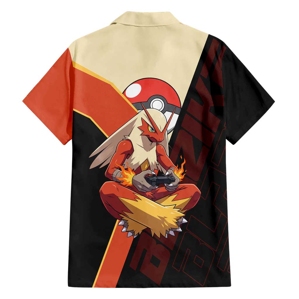 Blaziken Poké Family Matching Long Sleeve Bodycon Dress and Hawaiian Shirt Retro Anime Vector Style