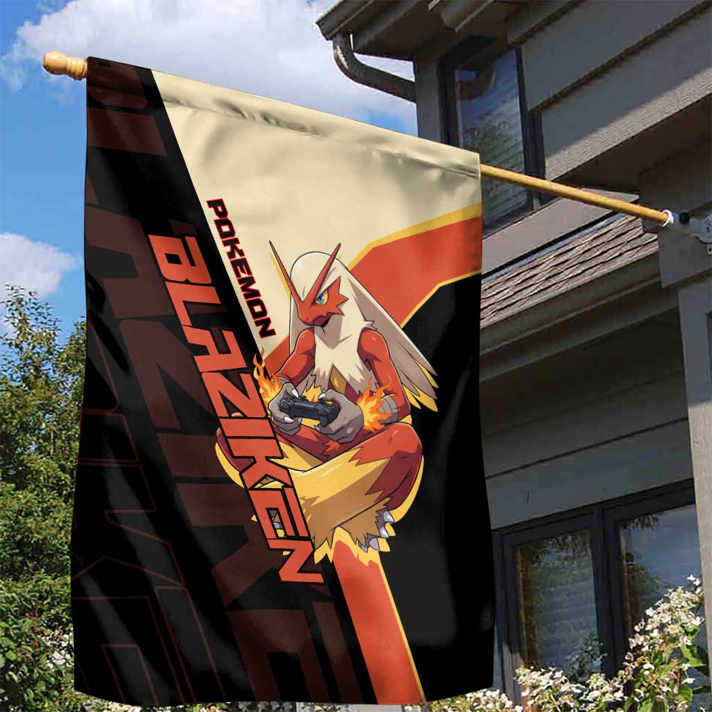 Blaziken Poké Garden Flag Retro Anime Vector Style