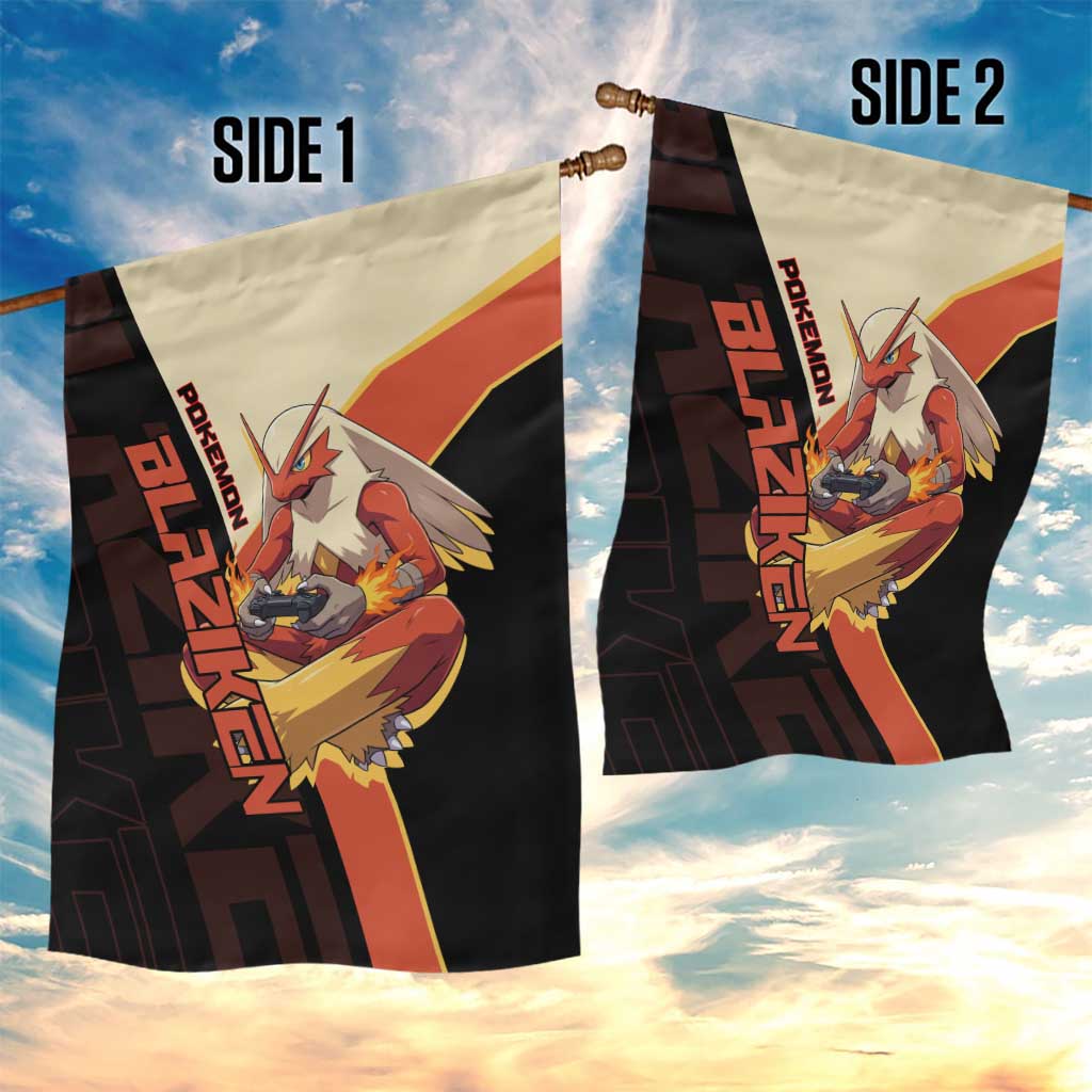 Blaziken Poké Garden Flag Retro Anime Vector Style