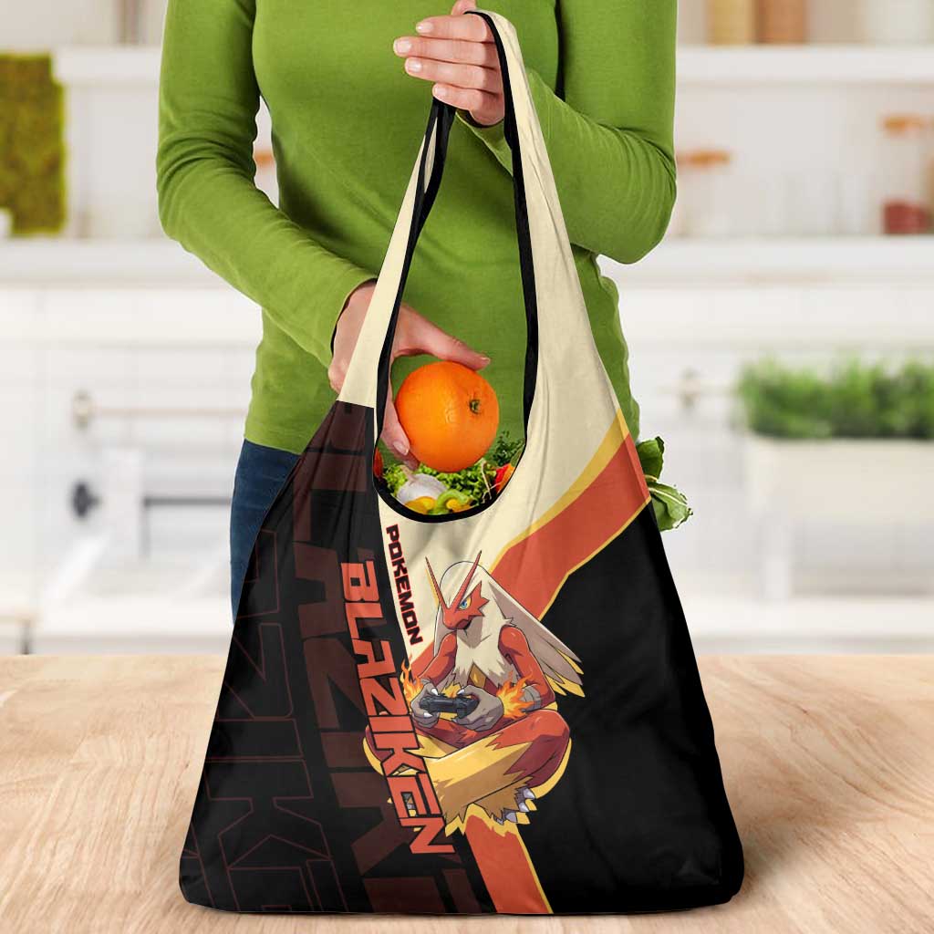 Blaziken Poké Grocery Bag Retro Anime Vector Style