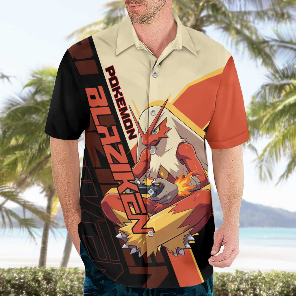 Blaziken Poké Hawaiian Shirt Retro Anime Vector Style