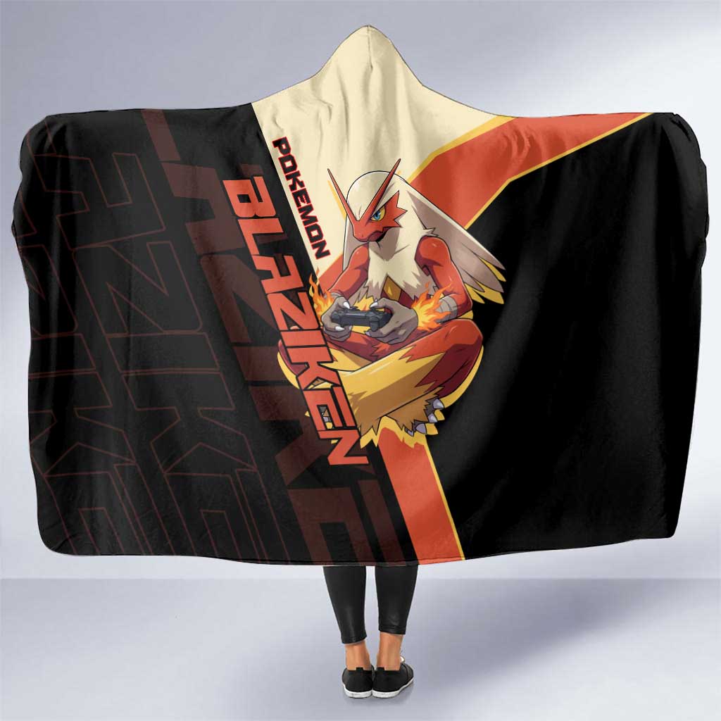 Blaziken Poké Hooded Blanket Retro Anime Vector Style