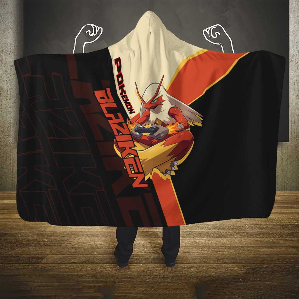 Blaziken Poké Hooded Blanket Retro Anime Vector Style