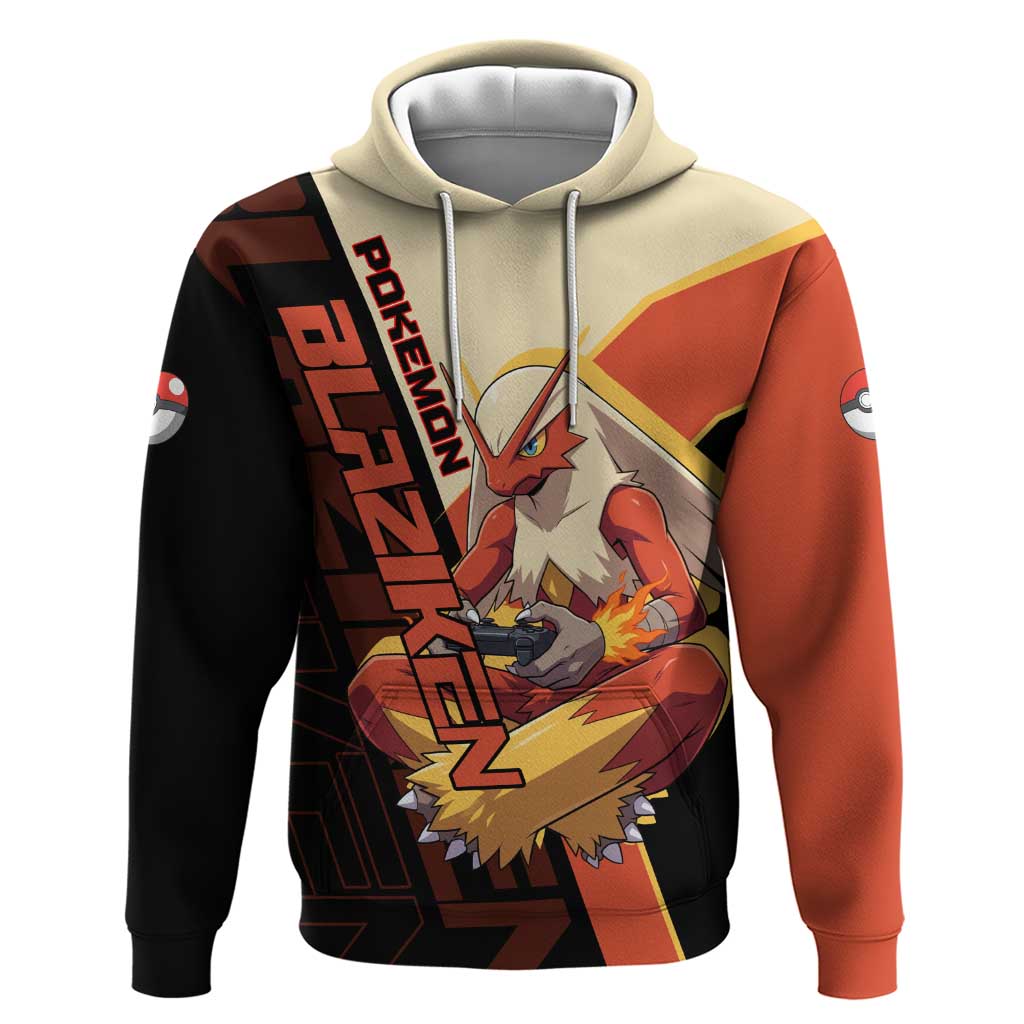 Blaziken Poké Hoodie Retro Anime Vector Style