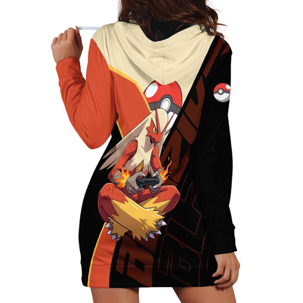 Blaziken Poké Hoodie Dress Retro Anime Vector Style