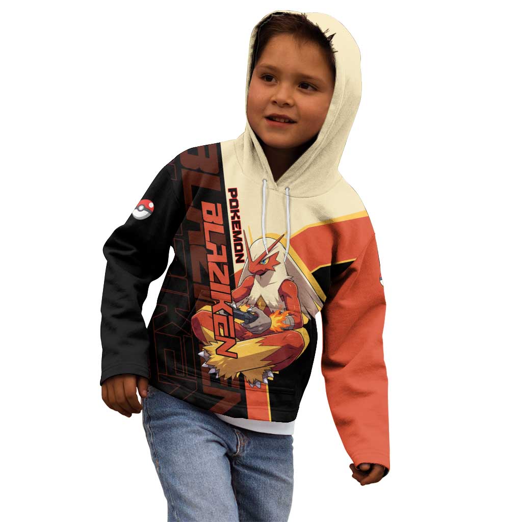 Blaziken Poké Kid Hoodie Retro Anime Vector Style