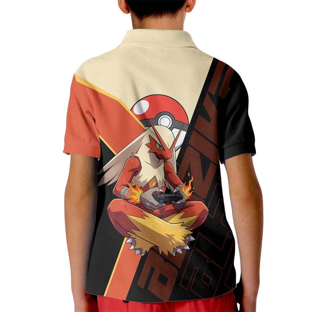 Blaziken Poké Kid Polo Shirt Retro Anime Vector Style