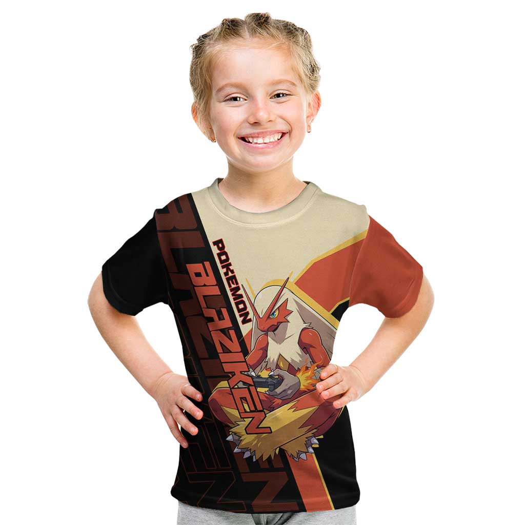 Blaziken Poké Kid T Shirt Retro Anime Vector Style