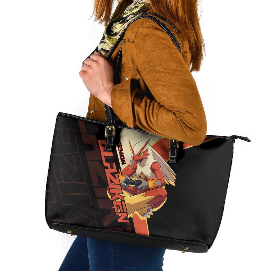 Blaziken Poké Leather Tote Bag Retro Anime Vector Style