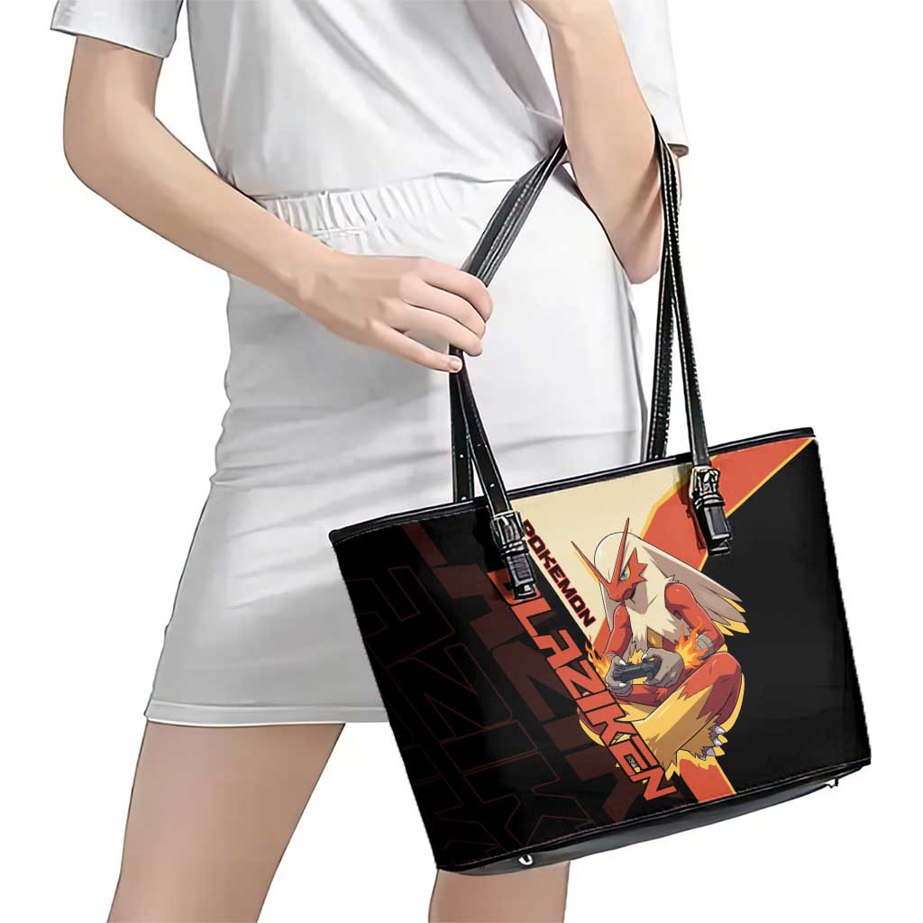 Blaziken Poké Leather Tote Bag Retro Anime Vector Style