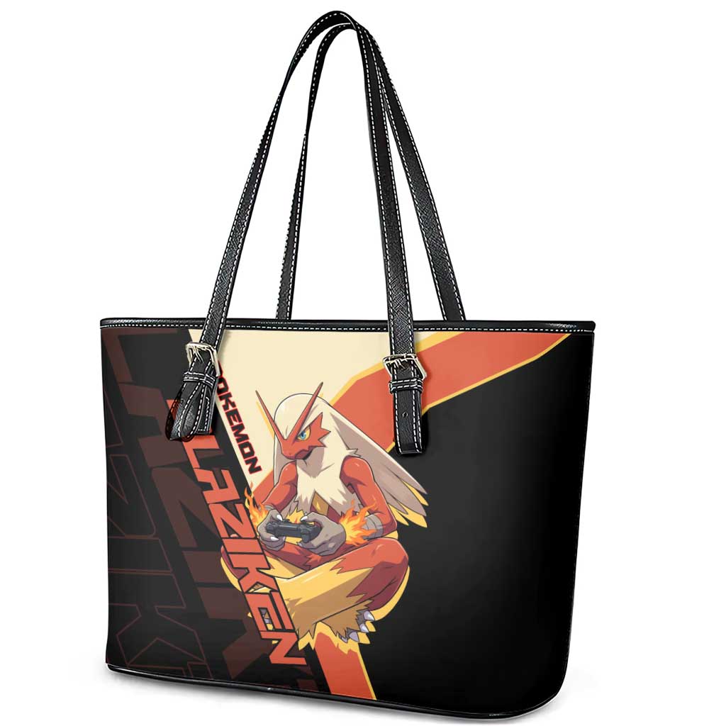 Blaziken Poké Leather Tote Bag Retro Anime Vector Style
