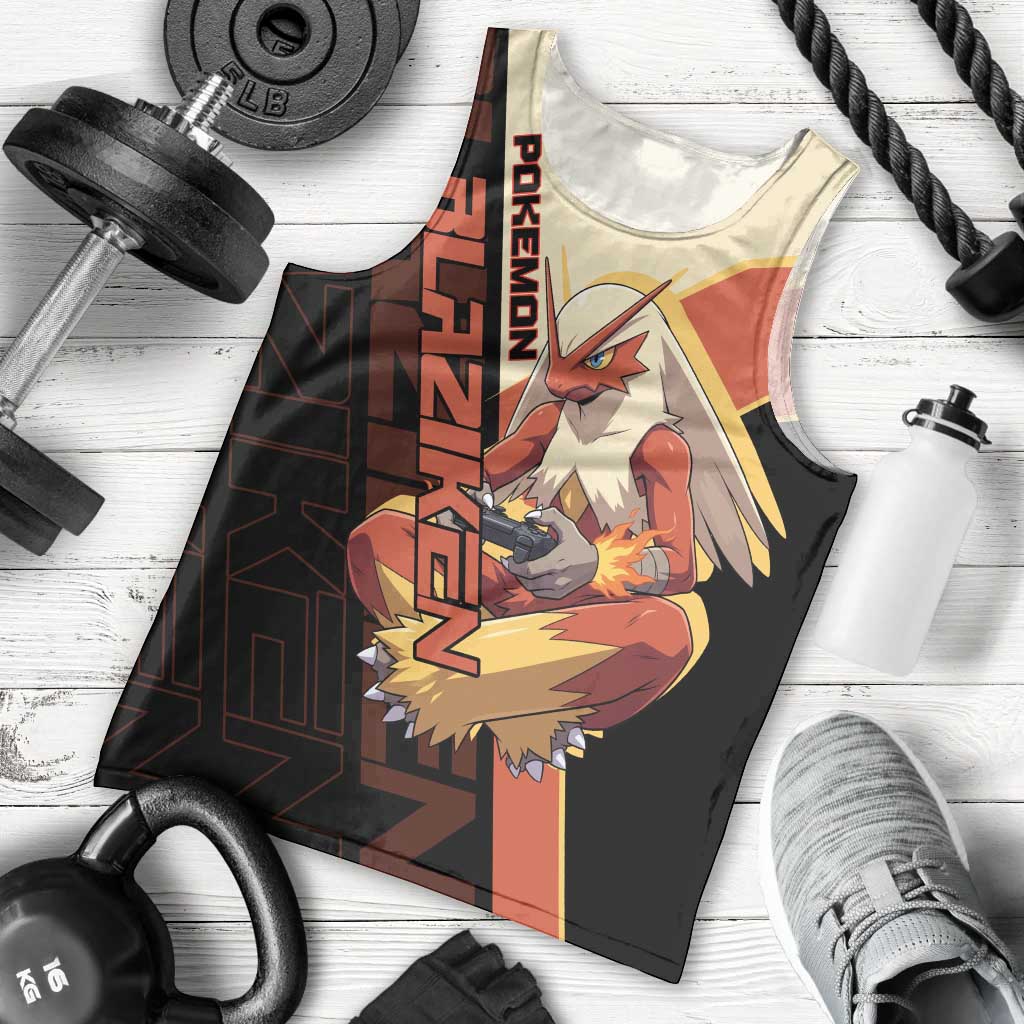 Blaziken Poké Men Tank Top Retro Anime Vector Style