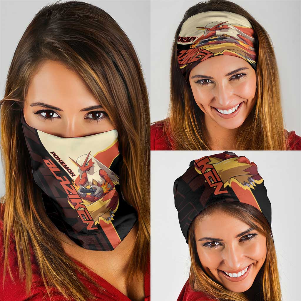 Blaziken Poké Neck Gaiter Retro Anime Vector Style