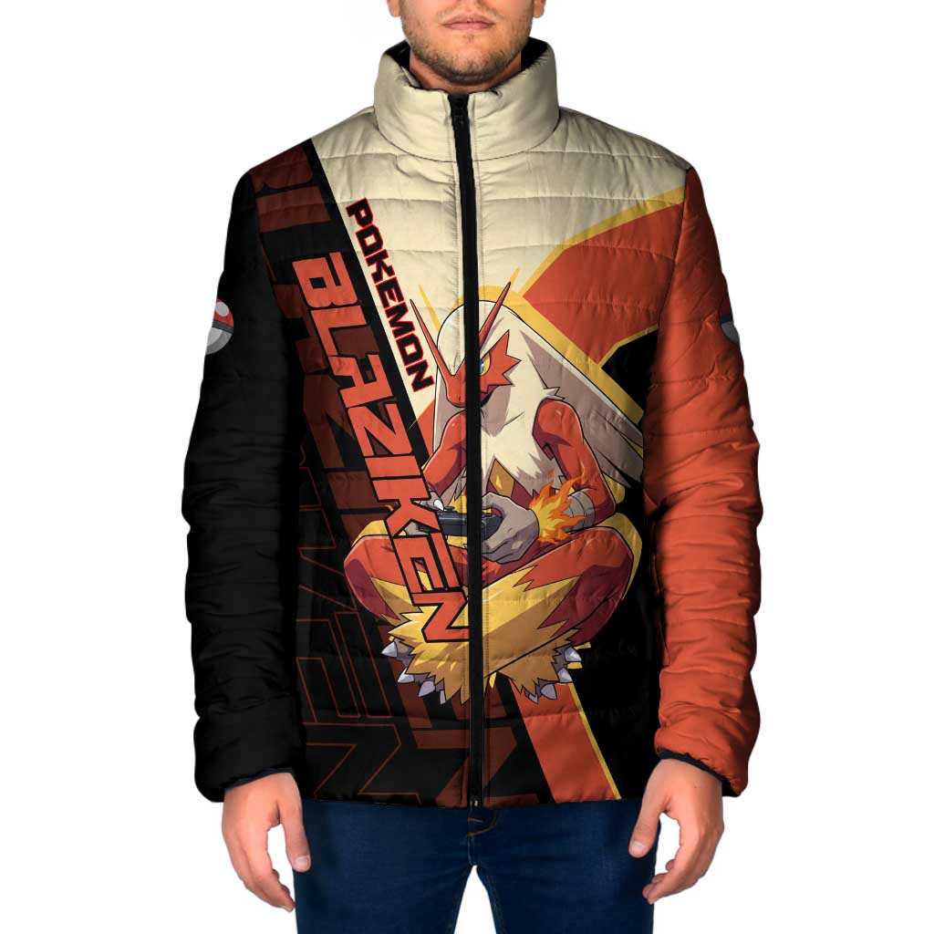 Blaziken Poké Padded Jacket Retro Anime Vector Style