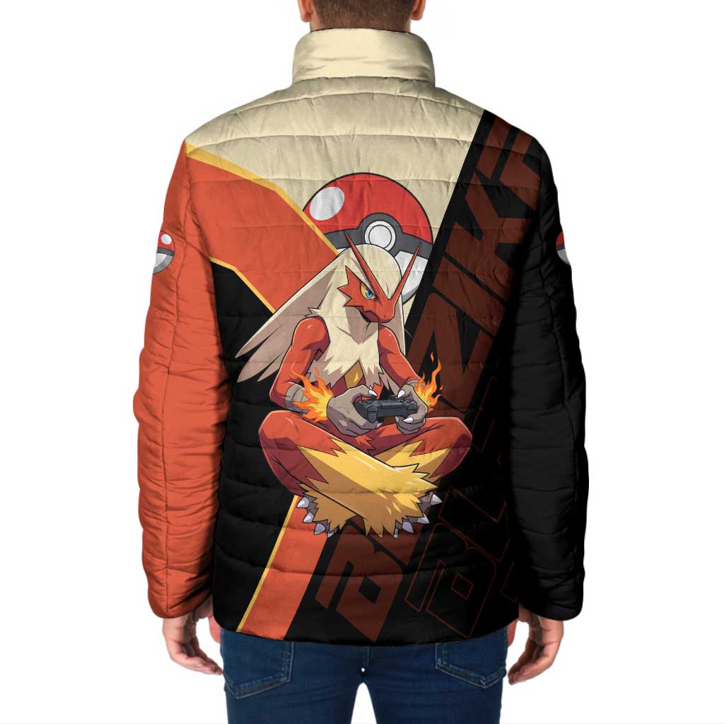 Blaziken Poké Padded Jacket Retro Anime Vector Style