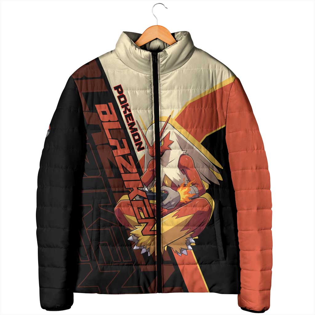 Blaziken Poké Padded Jacket Retro Anime Vector Style