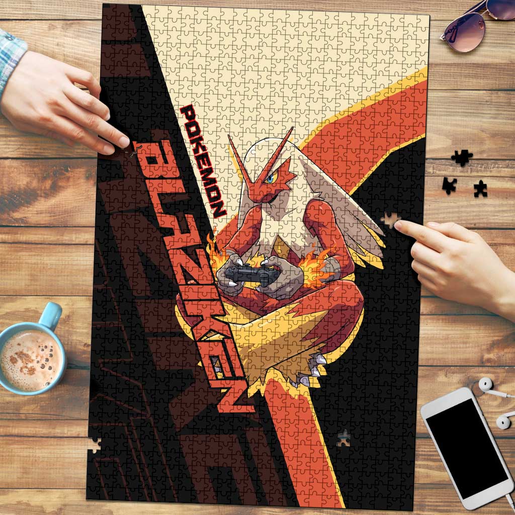 Blaziken Poké Puzzle Retro Anime Vector Style