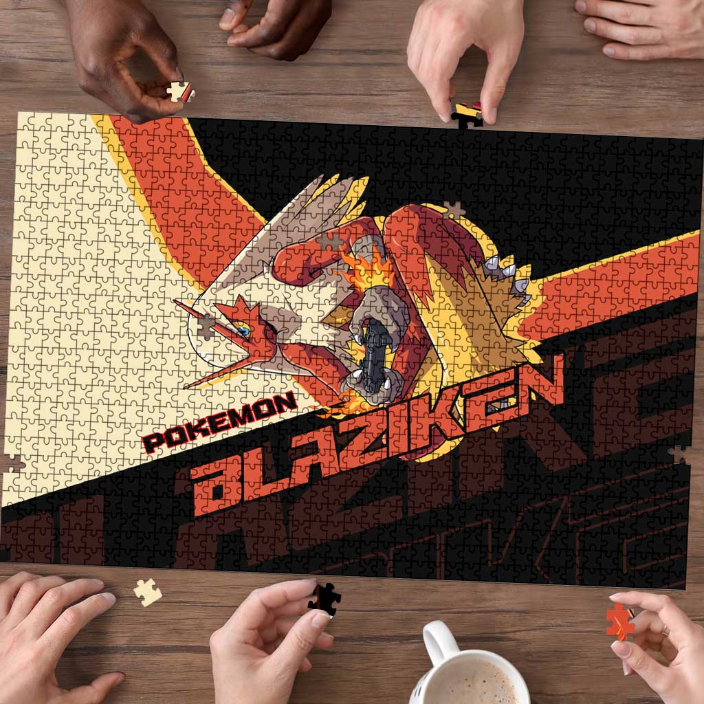 Blaziken Poké Puzzle Retro Anime Vector Style