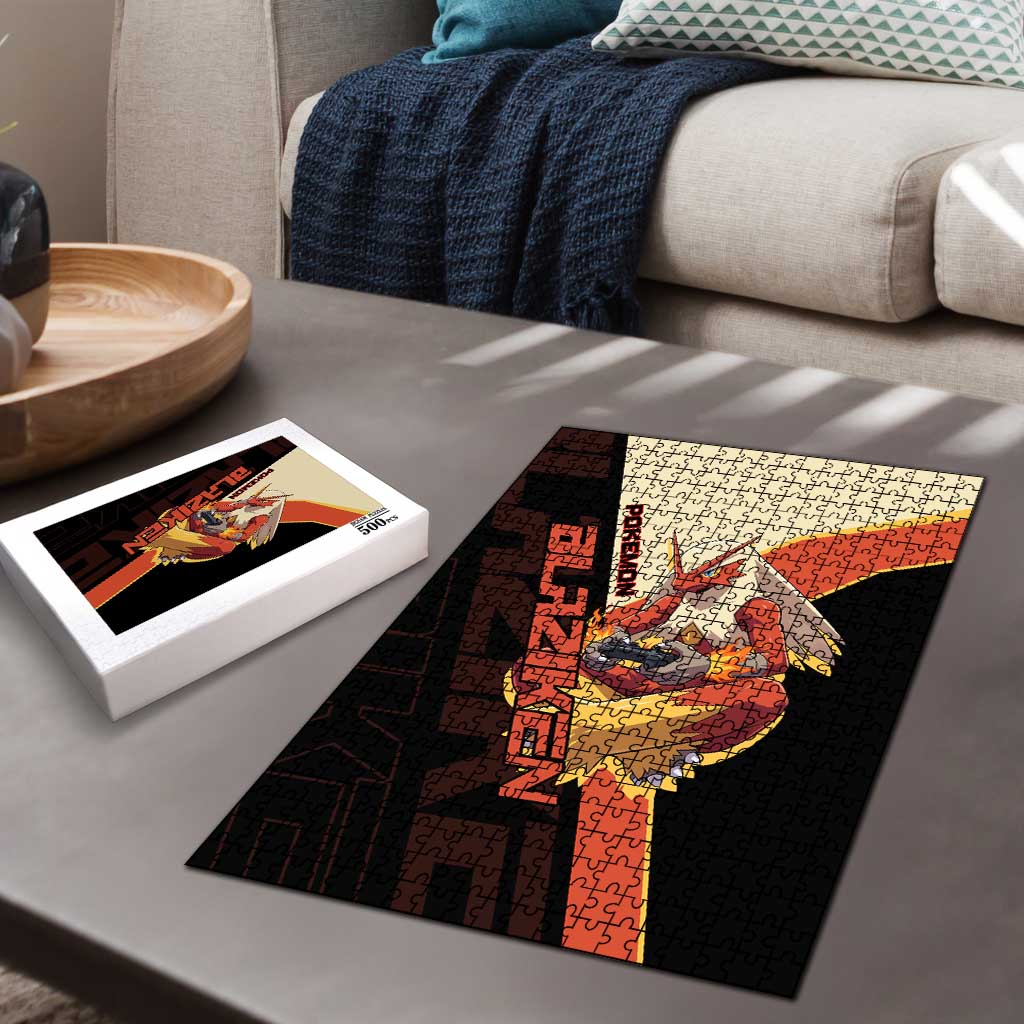 Blaziken Poké Puzzle Retro Anime Vector Style