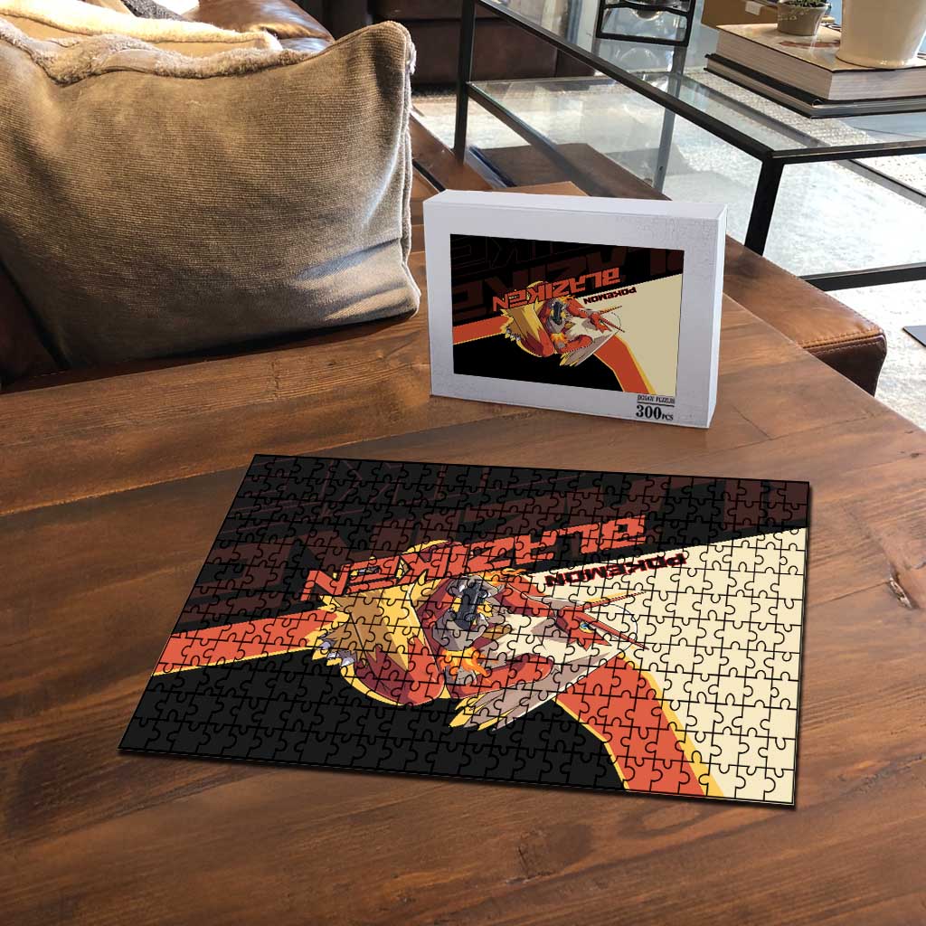 Blaziken Poké Puzzle Retro Anime Vector Style