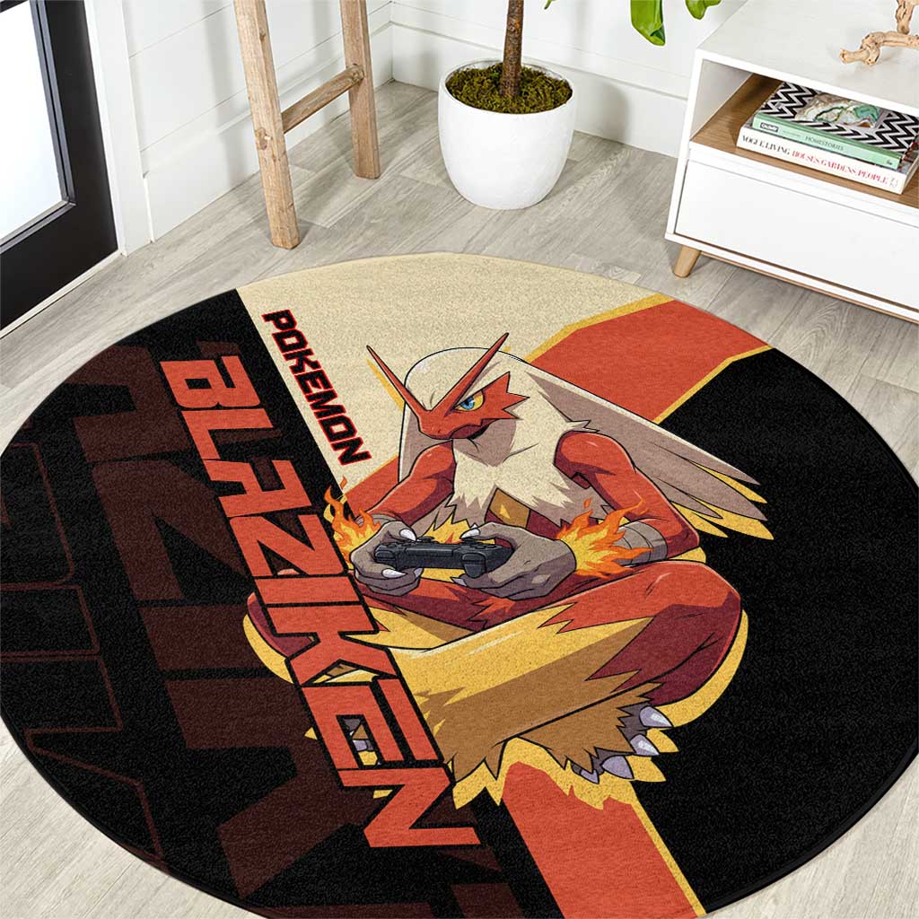 Blaziken Poké Round Carpet Retro Anime Vector Style