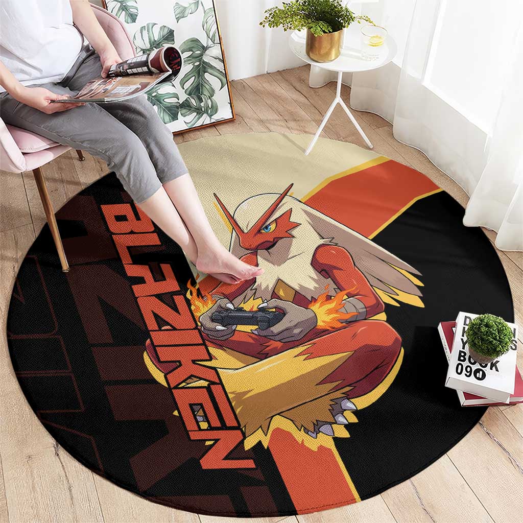 Blaziken Poké Round Carpet Retro Anime Vector Style
