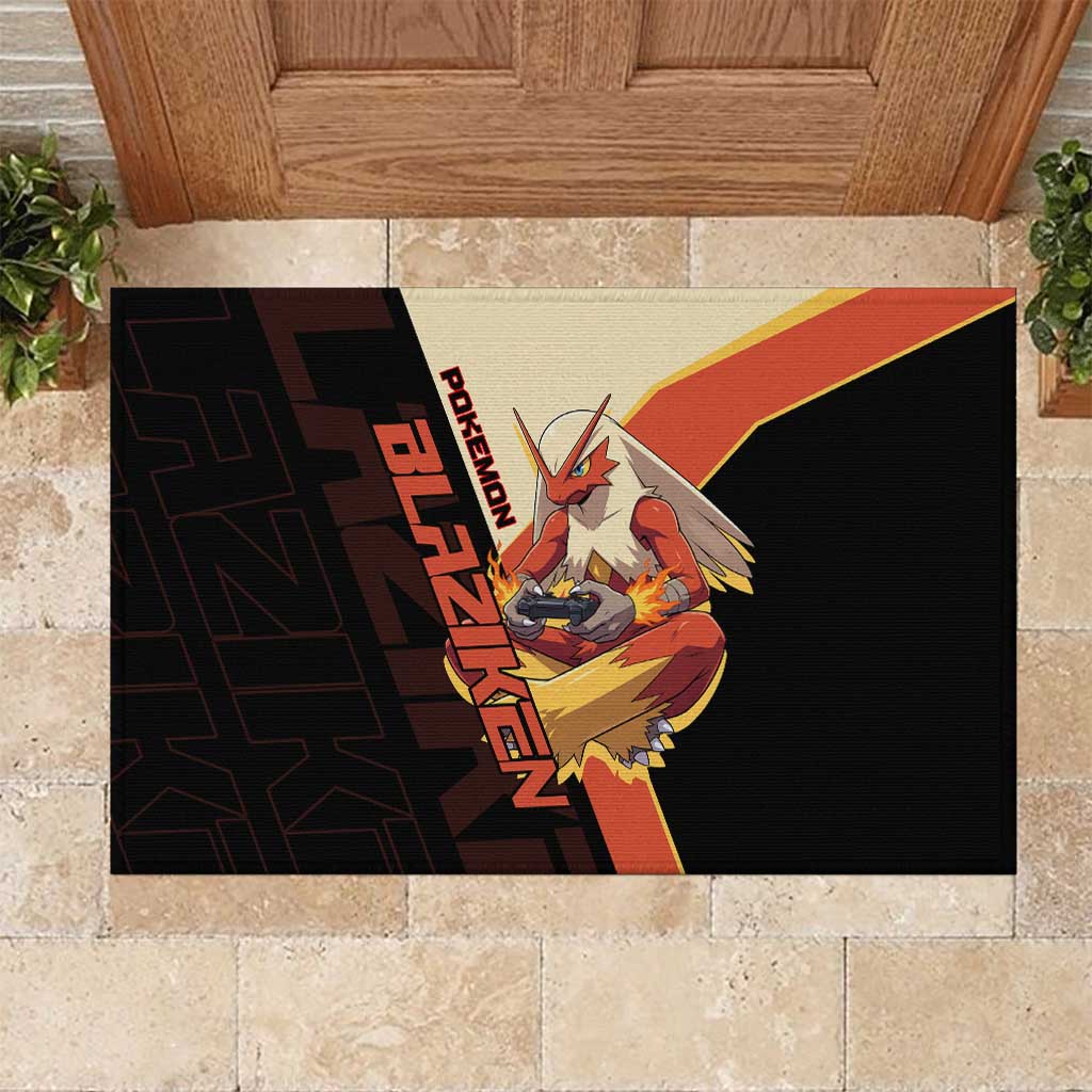 Blaziken Poké Rubber Doormat Retro Anime Vector Style