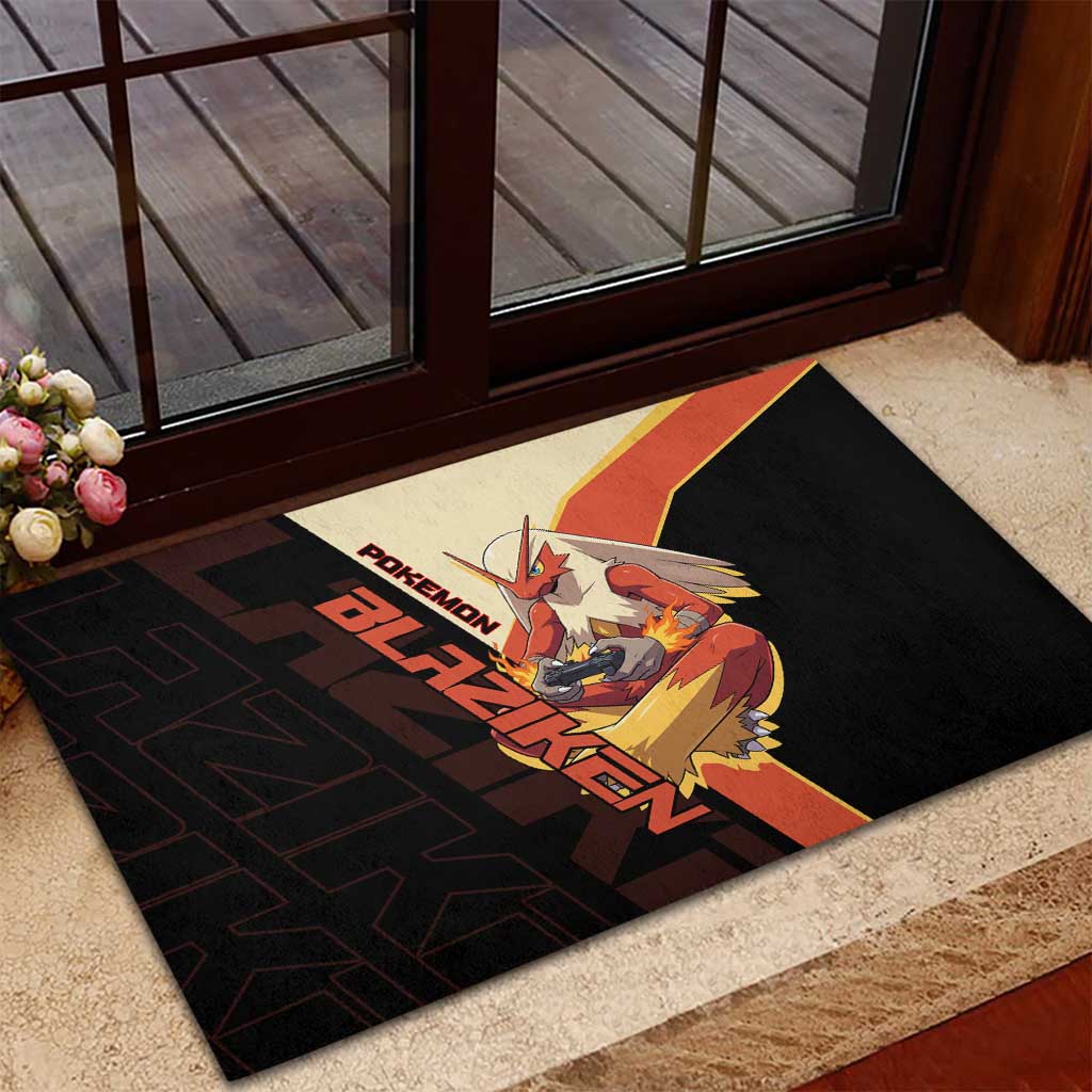 Blaziken Poké Rubber Doormat Retro Anime Vector Style