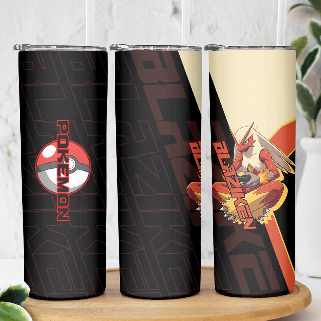 Blaziken Poké Skinny Tumbler Retro Anime Vector Style