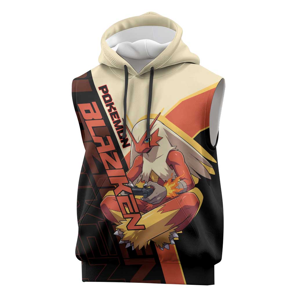 Blaziken Poké Sleeveless Hoodie Retro Anime Vector Style