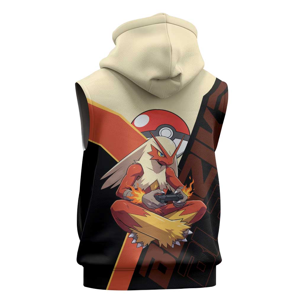 Blaziken Poké Sleeveless Hoodie Retro Anime Vector Style