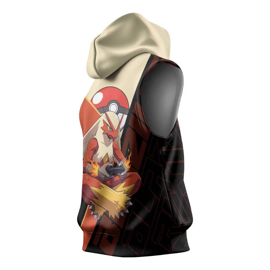 Blaziken Poké Sleeveless Hoodie Retro Anime Vector Style