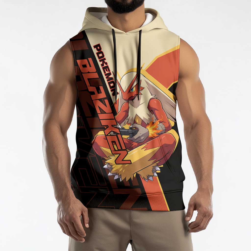 Blaziken Poké Sleeveless Hoodie Retro Anime Vector Style