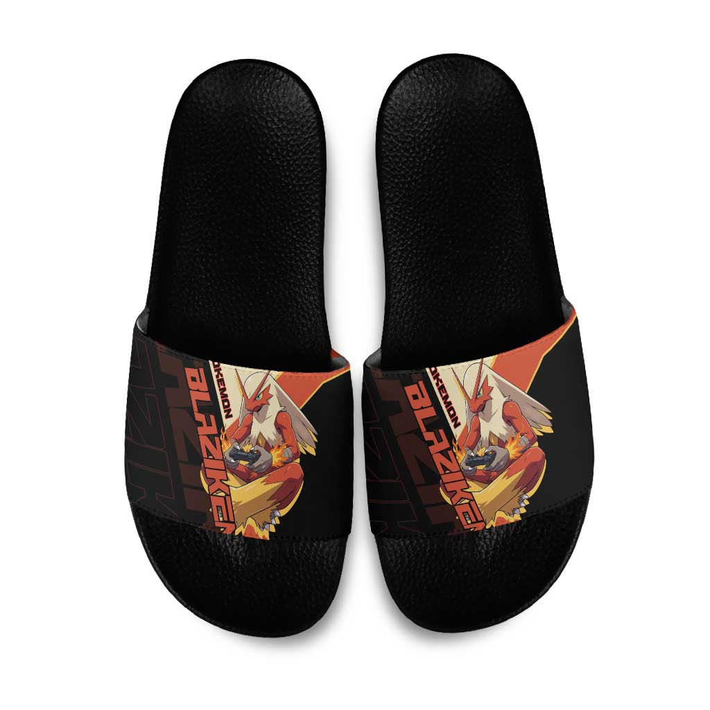 Blaziken Poké Slide Sandals Retro Anime Vector Style