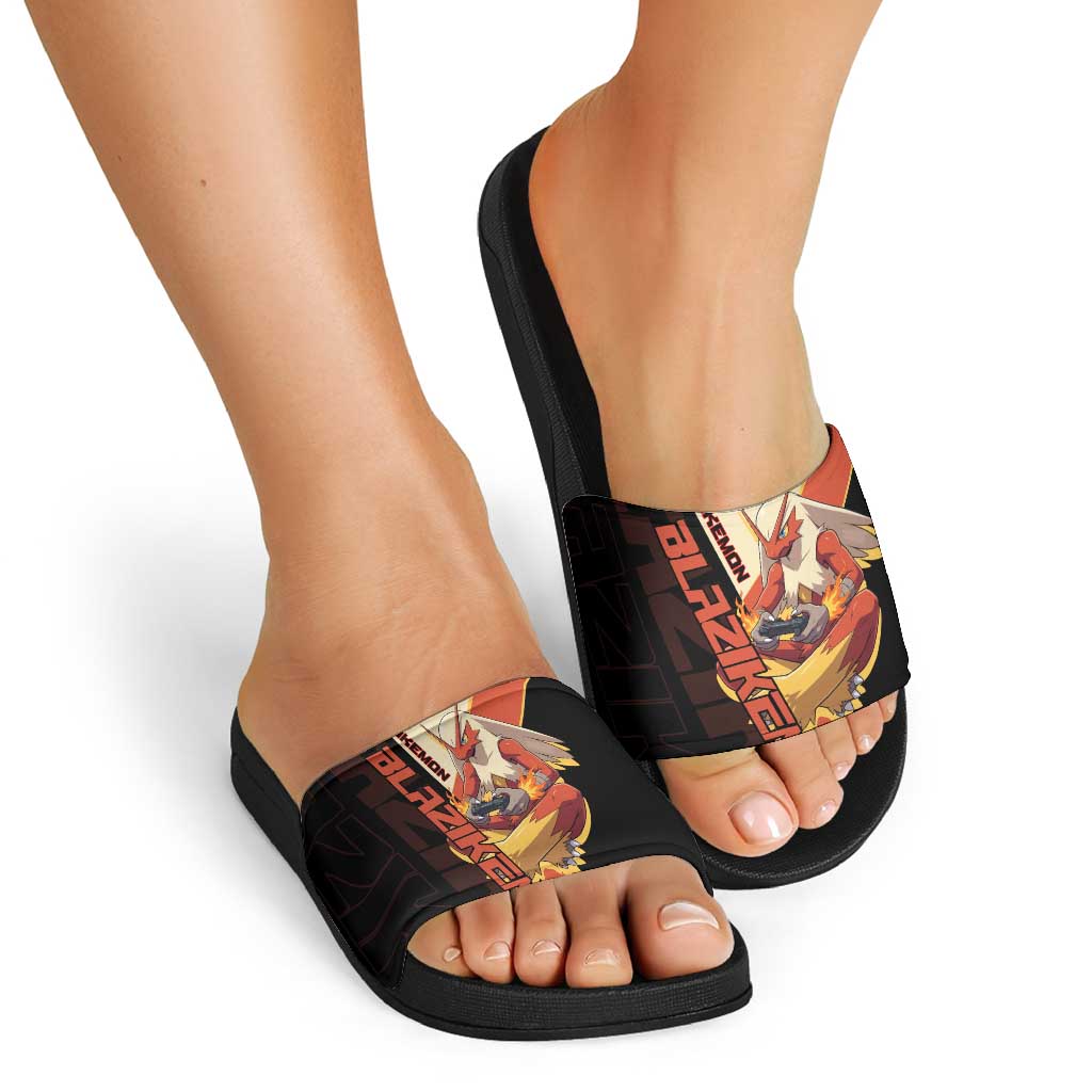 Blaziken Poké Slide Sandals Retro Anime Vector Style
