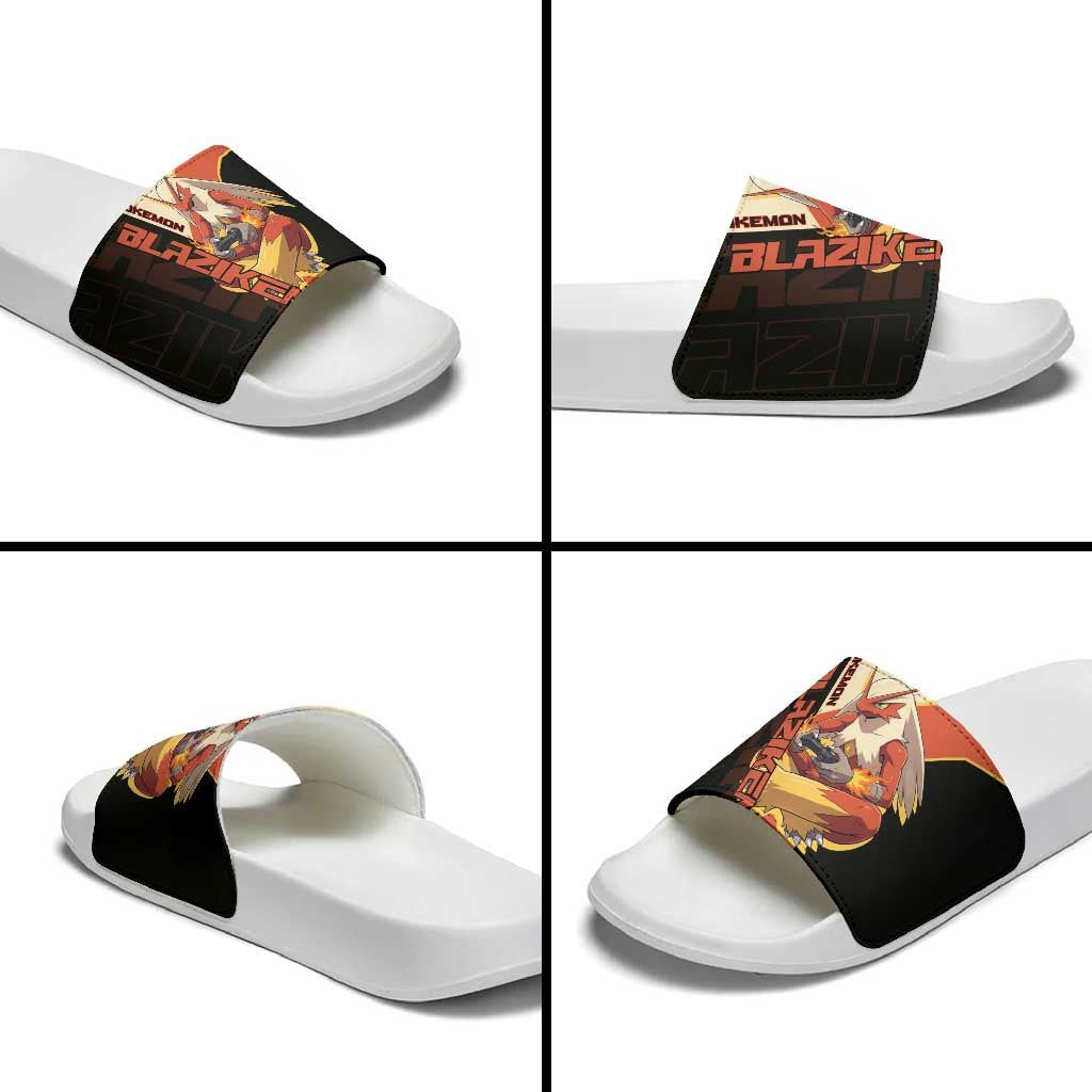 Blaziken Poké Slide Sandals Retro Anime Vector Style