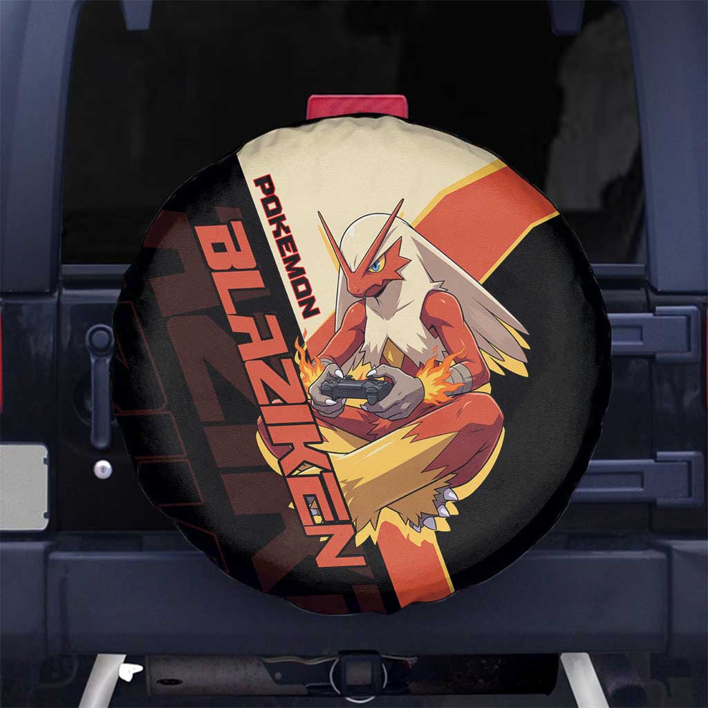 Blaziken Poké Spare Tire Cover Retro Anime Vector Style
