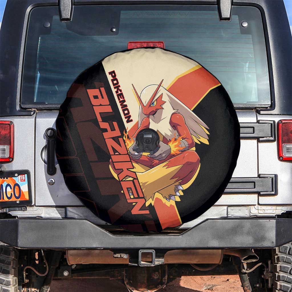 Blaziken Poké Spare Tire Cover Retro Anime Vector Style