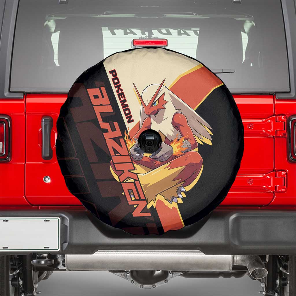 Blaziken Poké Spare Tire Cover Retro Anime Vector Style