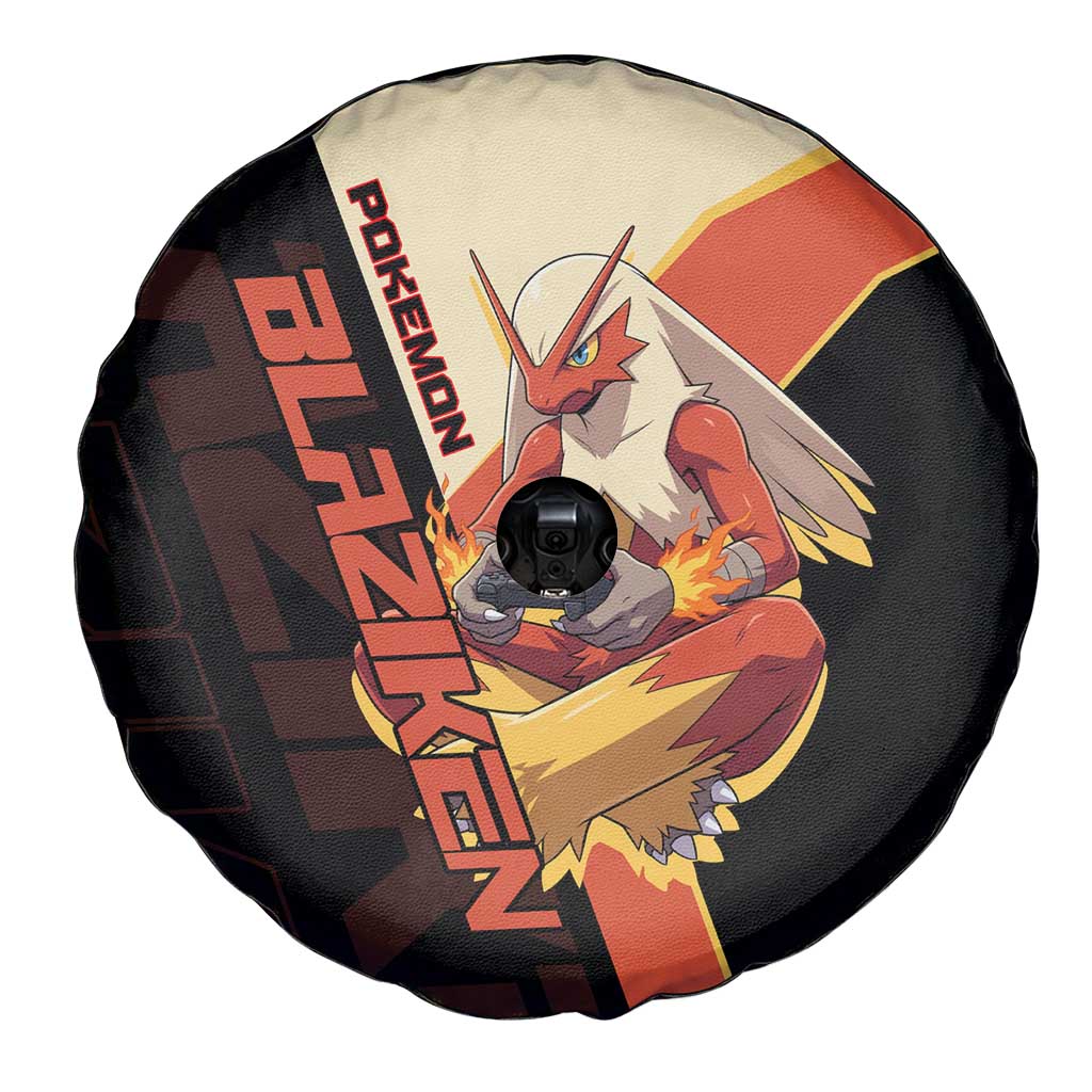 Blaziken Poké Spare Tire Cover Retro Anime Vector Style