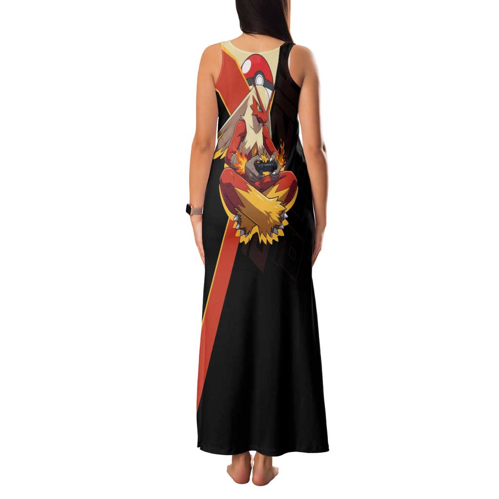 Blaziken Poké Tank Maxi Dress Retro Anime Vector Style