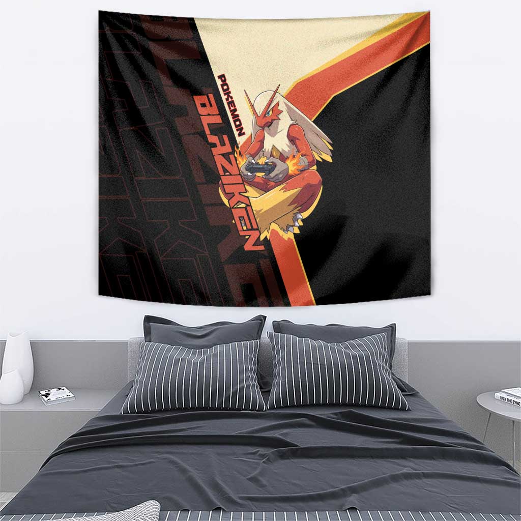 Blaziken Poké Tapestry Retro Anime Vector Style