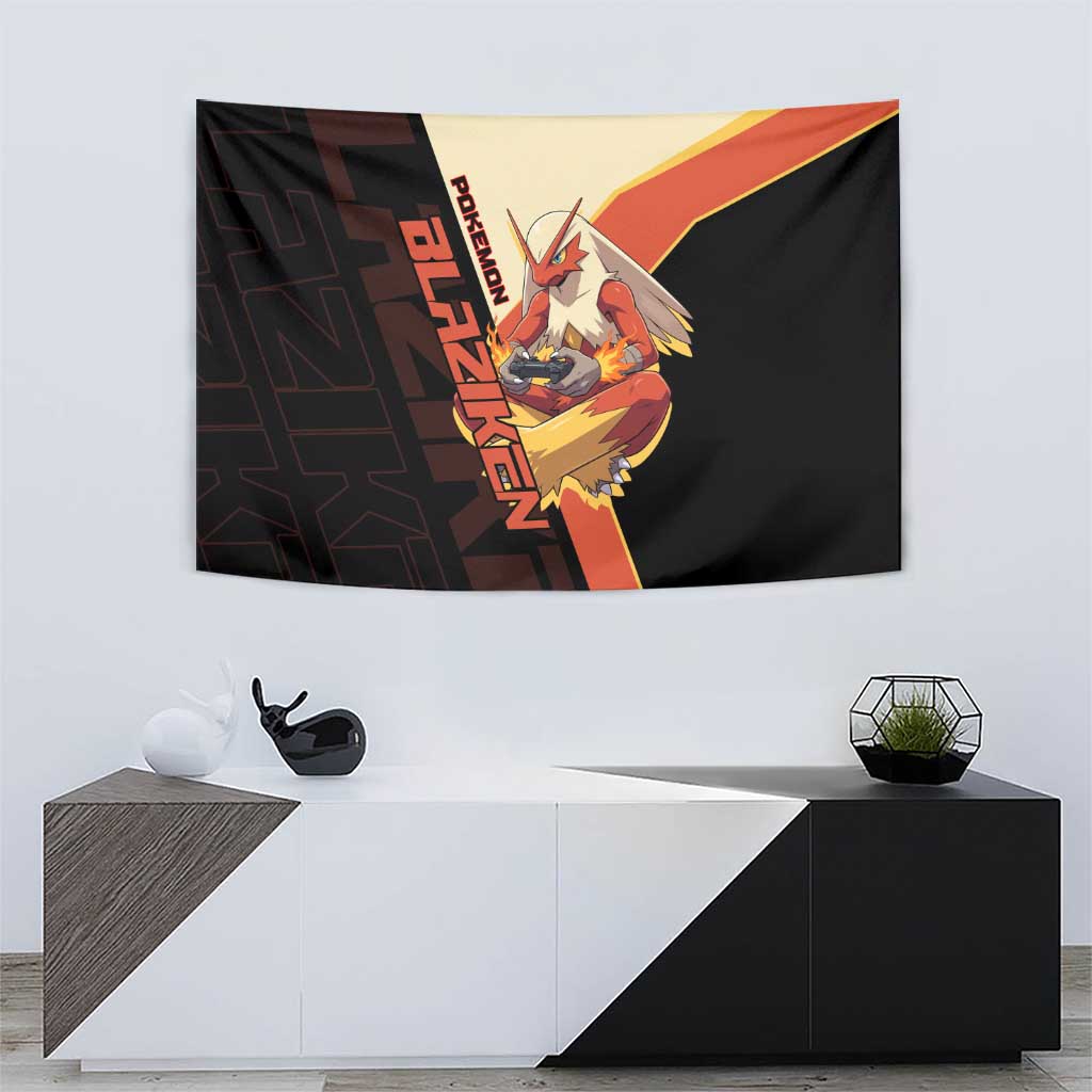 Blaziken Poké Tapestry Retro Anime Vector Style